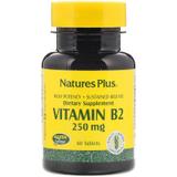Рибофлавін, Вітамін B-2, Natures Plus, 250 мг, 60 Таблеток, фото