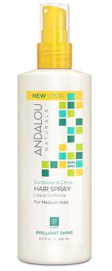 Лак для волосся нормальної фіксації (Sunflower Citrus Hair), Andalou Naturals, з блиском, 242 мл - фото