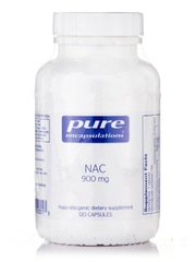 NAC (N-ацетилцистеин), NAC (n-acetyl-l-cysteine), Pure Encapsulations, 900 мг, 120 капсул - фото