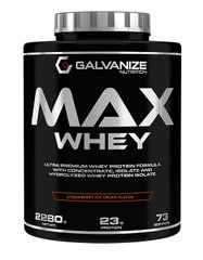 Протеїн, Max Whey, Galvanize Nutrition, смак полуничне морозиво, 2280 г - фото