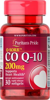 Коензим Q-10, Q-SORB Co Q-10, Puritan's Pride, 200 мг, 30 капсул - фото