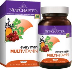 Щоденні вітаміни для чоловіків, Every Man Multivitamin, New Chapter, 48 таблеток - фото