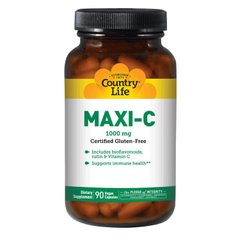 Комплекс MAXI-C, 1000 мг, Country Life, 90 капсул - фото