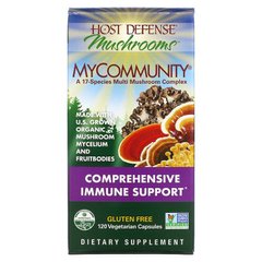 Захист імунітету, MyCommunity, Comprehensive Immune Support, Fungi Perfecti, Host Defense, 120 вегетаріанських капcул - фото