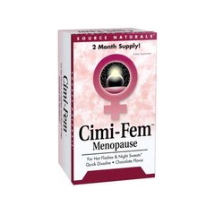 Клопогон при менопаузе, Cimi-Fem, Source Naturals, шоколадный вкус, 40 мг, 60 таблеток - фото