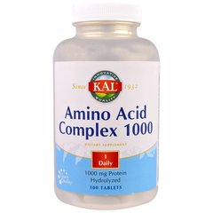 Аминокислотный комплекс, Amino Acid Complex, Kal, 1000 мг, 100 таблеток - фото