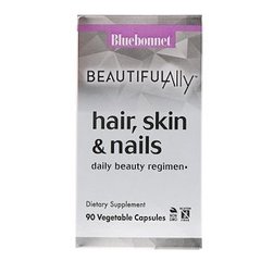 Витамины для волос, кожи и ногтей, Hair, Skin & Nails, Bluebonnet Nutrition, Beautiful Ally, 90 капсул - фото