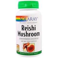 Грибы рейши, Reishi Mushroom, Solaray, 600 мг, 100 капсул - фото