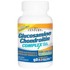 Глюкозамін хондроїтин, Glucosamine Chondroitin, 21st Century, 80 таблеток - фото