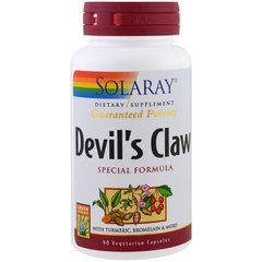 Кіготь диявола, формула, Devil's Clawc, Solaray, 90 вегетаріанських капсул - фото