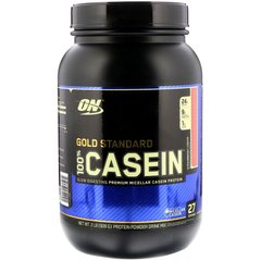 Протеин, 100% Casein Protein, клубника, Optimum Nutrition, 909 гр - фото
