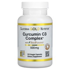 Куркумін, комплекс С3, California Gold Nutrition, 500 мг, 120 капсул - фото