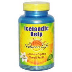 Ламинария Исландская, Icelandic Kelp, Nature's Life, 500 таблеток - фото
