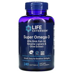 Омега-3, Super Omega-3, Life Extension, 240 капсул - фото