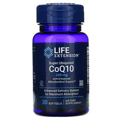 CoQ10 (убихинол), Ubiquinol CoQ10, Life Extension, 200 мг, 30 капсул - фото