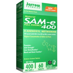 S-Аденозилметионин 400, SAM-e, Jarrow Formulas, 60 таблеток - фото
