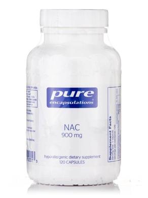 NAC (N-ацетилцистеїн), NAC (n-acetyl-l-cysteine), Pure Encapsulations, 900 мг, 120 капсул - фото