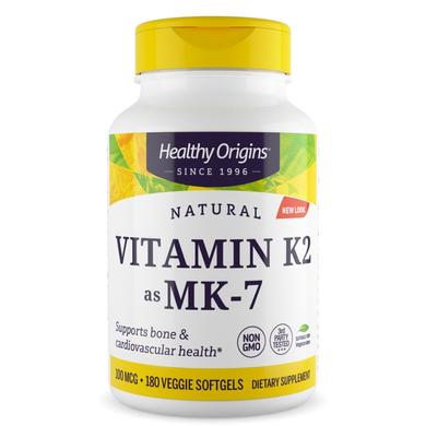 Витамин K2 в форме MK7, Vitamin K2 as MK-7, Healthy Origins, 100 мкг, 180 капсул - фото