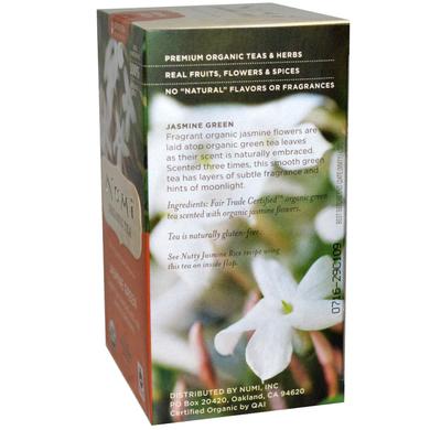 Органический зелёный чай Зелёный жасмин, 18 пакетиков - фото