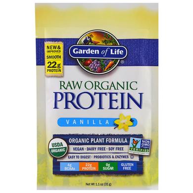 Протеин, вкус ванили, Protein, Garden of Life, органик, 10 пакетов по 31г - фото