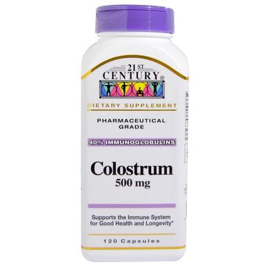 Колострума, Colostrum, 21st Century, 500 мг, 120 капсул - фото