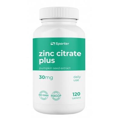 Цинк цитрат, Zinc citrate plus, Sporter, 120 капсул - фото