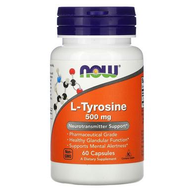 Тирозин, L-Tyrosine, Now Foods, 500 мг, 60 капсул - фото