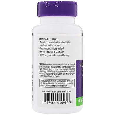 5-гідрокси L-триптофан (5-НТР), Natrol, 100 мг, 30 капсул - фото