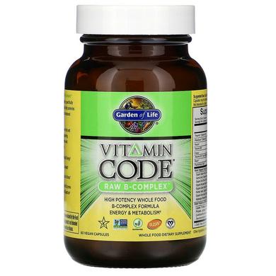 Вітаміни, B-комплекс, Vitamin Code Raw B-Complex, Garden of Life, 60 капсул - фото