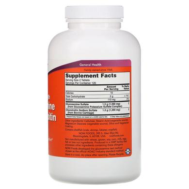 Глюкозамін і хондроїтин, Glucosamine & Chondroitin, Now Foods, 240 таблеток - фото