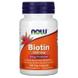 Биотин, Biotin, Now Foods, 1000 мкг, 100 капсул, фото – 1