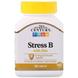 Вітаміни групи В, Стрес+цинк, Stress B, 21st Century, 66 таблеток, фото – 1