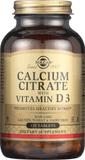 Кальцій цитрат та вітамін Д3, Calcium Citrate with Vitamin D3, Solgar, 250 мг/150 МО, 120 таблеток, фото