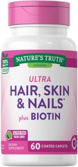Витамины для волос, кожи и ногтей плюс биотин, Nature's Truth, 60 капсул - фото