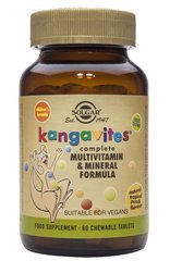 Комплекс витаминов и минералов для детей Kangavites, с вкусом тропических фруктов, Solgar, 60 жевательных таблеток - фото