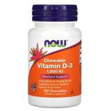Витамин Д3, Chewable Vitamin D-3, Now Foods, 1000 МЕ, 180 конфет, фото