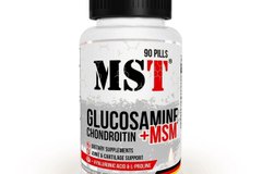 Хондроитин - Глюкозамин - МСМ + Гиалуроновая кислота + Л-пролин, Chondroitin - Glucosamine - MSM + Hyaluronic Acid + L-Proline, MST Nutrition, 90 таблеток - фото