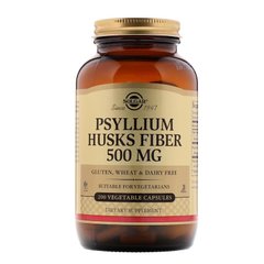 Подорожник, Psyllium Husks Fiber, Solgar, 500 мг, 200 капсул - фото
