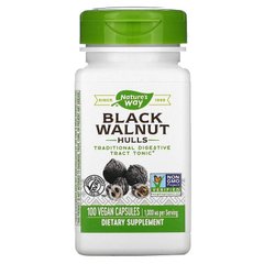 Черный орех (Black Walnut), Nature's Way, скорлупа, 500 мг, 100 капсул - фото