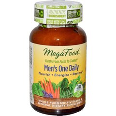 Витамины для мужчин, Men’s One Daily, Mega Food, без железа, 1 в день, 30 таблеток - фото