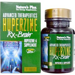 Гуперзин-А для мозга, Huperzine Rx-Brain, Nature's Plus, Advanced Therapeutics, 30 таблеток - фото
