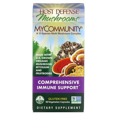 Защита иммунитета, MyCommunity, 17 Mushroom Complex, Fungi Perfecti, Host Defense, 60 вегетарианских капcул - фото