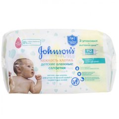 Влажные салфетки “Нежность хлопка”, Johnson’s Baby, 112 шт - фото