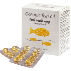 Риб'ячий жир океанічний, блістер, 500 мг, Sirio, 100 капсул - фото