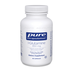 L- глютамин (l-Glutamine), Pure Encapsulations, 850 мг, 90 капсул - фото