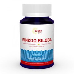 Гинкго Билоба, Ginkgo Biloba, Sunny Caps, 20 мг, 30 капсул - фото