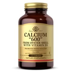 Кальций из раковин устриц, Calcium "600", Solgar, с витамином D3, 120 таблеток - фото