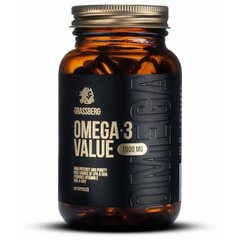 Омега-3, Omega-3 Value, Grassberg, 1000 мг, 60 капсул - фото