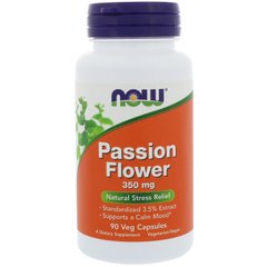 Пасифлора (екстракт квітів), Passion Flower, Now Foods, 350 мг, 90 капсул - фото
