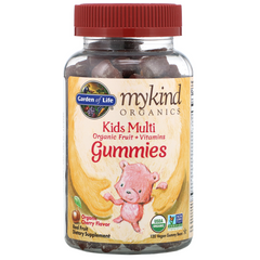 Поливитамины для детей, Kids Multi Gummies, Garden of Life, Mykind Organics, органик, для веганов, вкус вишни, 120 жевательных конфет - фото